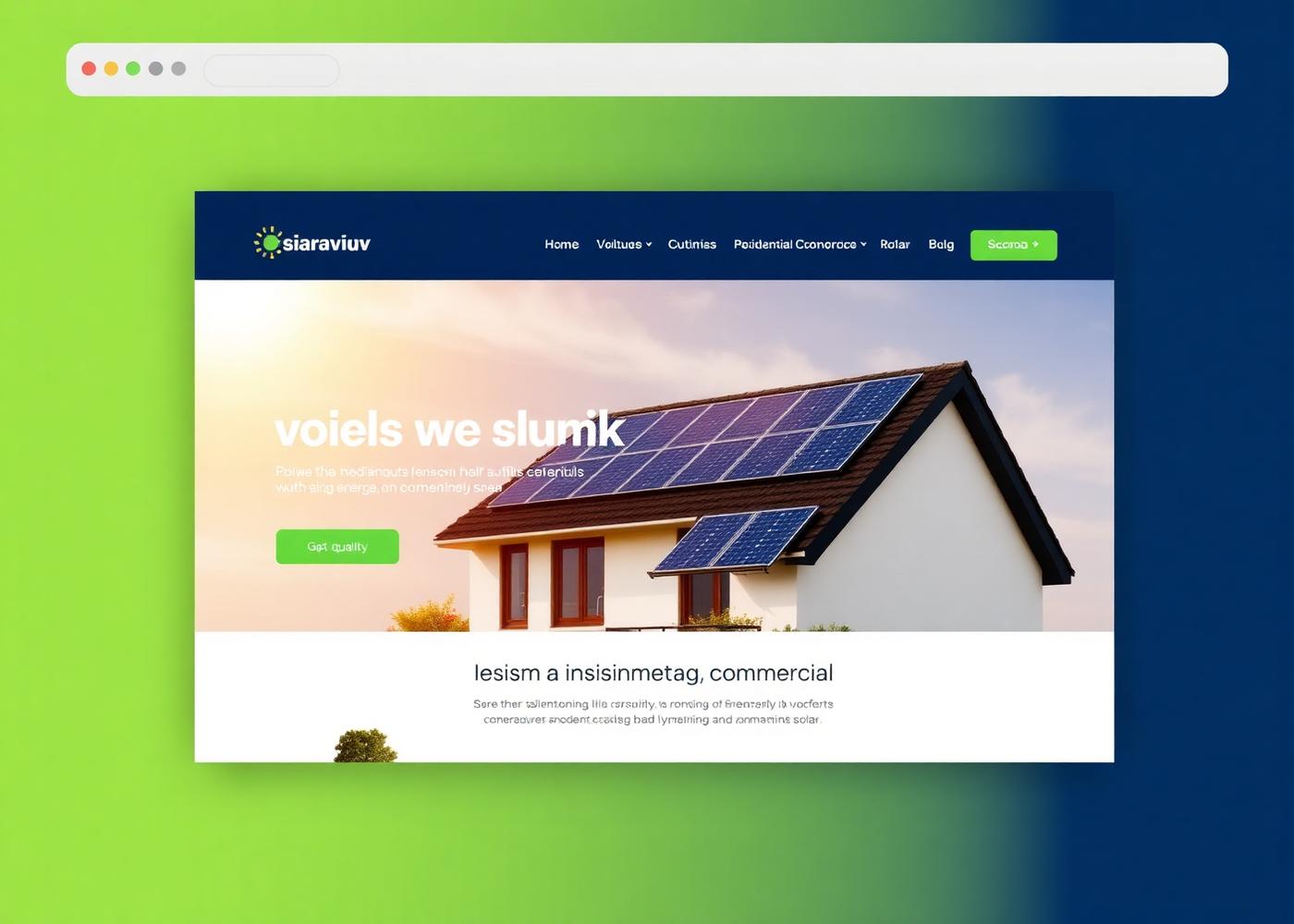 Homepage of the Boyne Solar website shown on a desktop screen